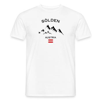 Skigebiet Sölden Skifahren in den österreichischen Alpen Souvenir - Männer T-Shirt - Weiß - Vorne - AI Model Male 178 dark (178cm)