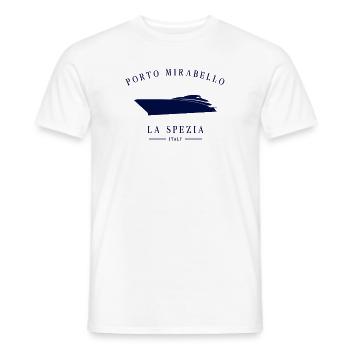 Porto Mirabello Marina La Spezia Yacht Club, Italie - T-shirt homme - blanc - Devant - AI Model Male 178 dark (178cm)