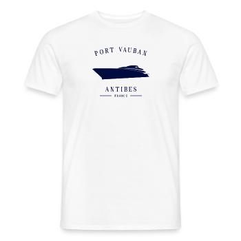 Port Vauban Marina Antibes Yacht Club Côte D'Azur - Männer T-Shirt - Weiß - Vorne - AI Model Male 178 dark (178cm)