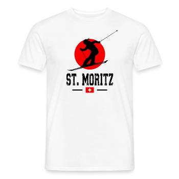 Station de ski de Saint-Moritz Alpes suisses Ski Souvenir - T-shirt homme - blanc - Devant - AI Model Male 178 dark (178cm)