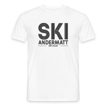 Andermatt Ski Resort Schweizer Alpen Ski-Souvenir - Männer T-Shirt - Weiß - Vorne - AI Model Male 178 dark (178cm)