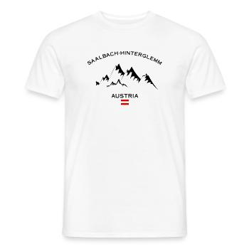 Saalbach Hinterglemm Ski Resort Austrian Alps - Men's T-Shirt - white - Front - AI Model Male 178 dark (178cm)