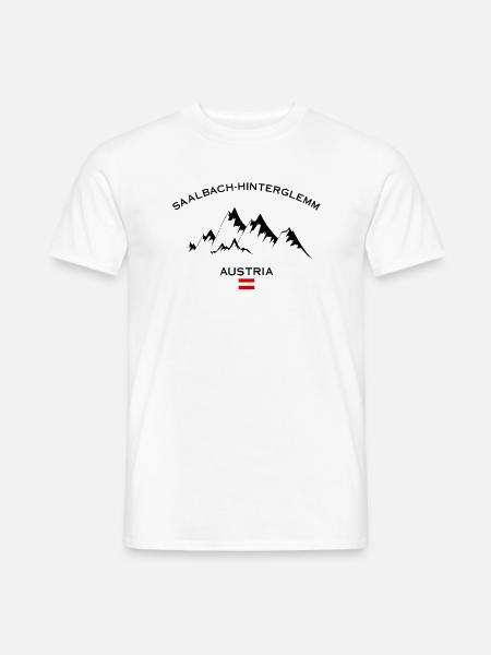 Skigebiet Saalbach Hinterglemm Österreichische Alpen - Männer T-Shirt - Weiß