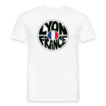 Lyon, France - T-shirt homme - blanc - Devant - AI Model Male 178 dark (178cm)