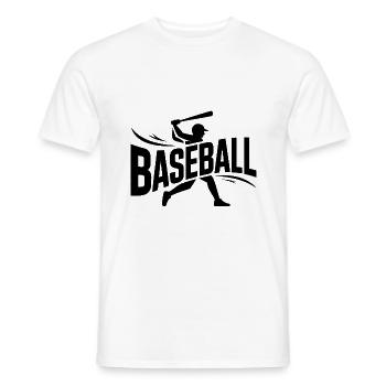 Baseball - Logo sportif cool - T-shirt homme - blanc - Devant - AI Model Male 178 dark (178cm)