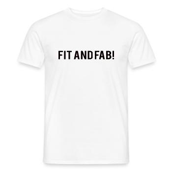 POWERLIFTING: Fit and Fab! - Men's T-Shirt - white - Front - AI Model Male 178 dark (178cm)