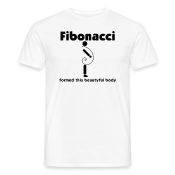 This beautiful Fibonacci body - Men's T-Shirt - white - Front - AI Model Male 178 dark (178cm)