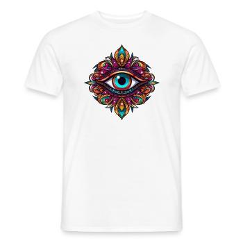 Mandala Troisième Œil - T-shirt homme - blanc - Devant - AI Model Male 178 dark (178cm)