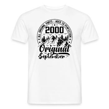 2000 September Original 24 Year Old Birthday Gift - Men's T-Shirt - white - Front - AI Model Male 178 dark (178cm)