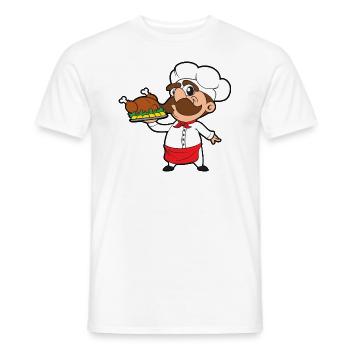 Koch Braten Kochen Restaurant Gaststätte Gastätte - Männer T-Shirt - Weiß - Vorne - AI Model Male 178 dark (178cm)