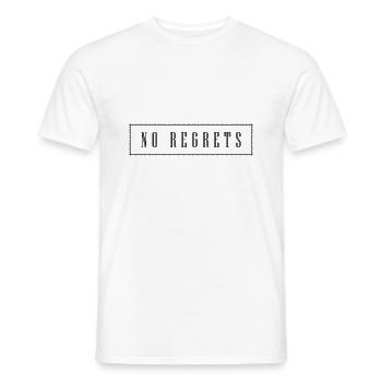NO REGRETS - Men's T-Shirt - white - Front - AI Model Male 178 dark (178cm)