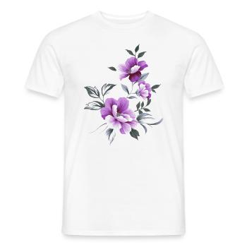 Schöne Blumen Blume lila schön Sommer sommerlich - Männer T-Shirt - Weiß - Vorne - AI Model Male 178 dark (178cm)