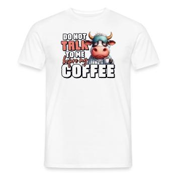 Vache fatiguée avec du café - T-shirt homme - blanc - Devant - AI Model Male 178 dark (178cm)