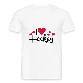I love hockey - Men's T-Shirt - white - Front - AI Model Male 178 dark (178cm)