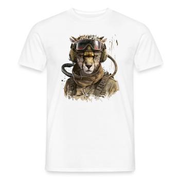 Guépard - Pilote - T-shirt homme - blanc - Devant - AI Model Male 178 dark (178cm)