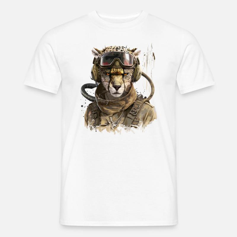 Gepard - Pilot - Männer T-Shirt - Weiß