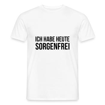 ICH HABE HEUTE SORGENFREI lustiger Spruch Geschenk - Männer T-Shirt - Weiß - Vorne - AI Model Male 178 dark (178cm)