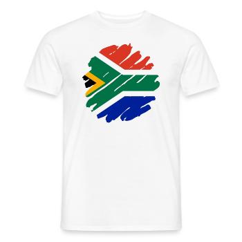 South Africa Flag Africa South African Flag - Men's T-Shirt - white - Front - AI Model Male 178 dark (178cm)