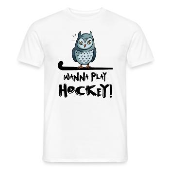 feldhockey hockey fieldhockey wanna play hockey - Men's T-Shirt - white - Front - AI Model Male 178 dark (178cm)