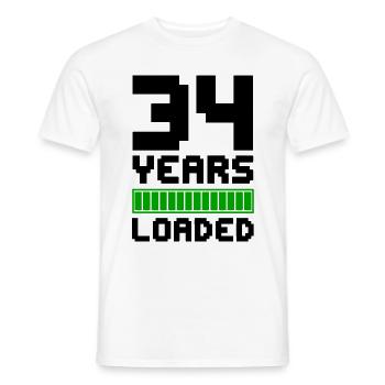 34 Years Loaded 34th Birthday - Men's T-Shirt - white - Front - AI Model Male 178 dark (178cm)