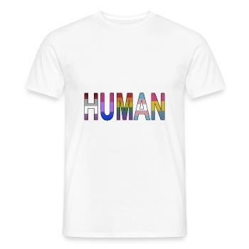 HUMAN - Männer T-Shirt - Weiß - Vorne - AI Model Male 178 dark (178cm)