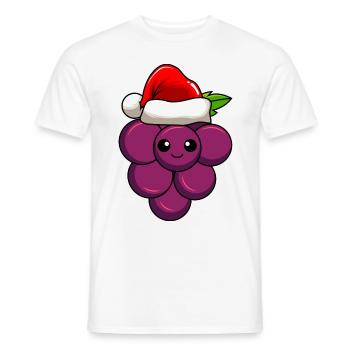 Weintrauben Weihnachten Comic Xmas - Männer T-Shirt - Weiß - Vorne - AI Model Male 178 dark (178cm)
