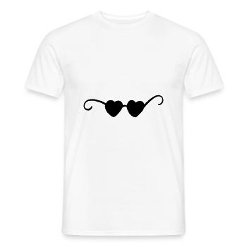 Sonnenbrille herz - Männer T-Shirt - Weiß - Vorne - AI Model Male 178 dark (178cm)