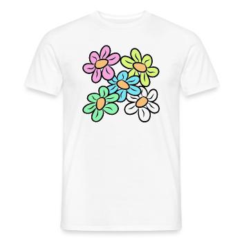 fleur colorée motif floral vrille florale florale - T-shirt homme - blanc - Devant - AI Model Male 178 dark (178cm)