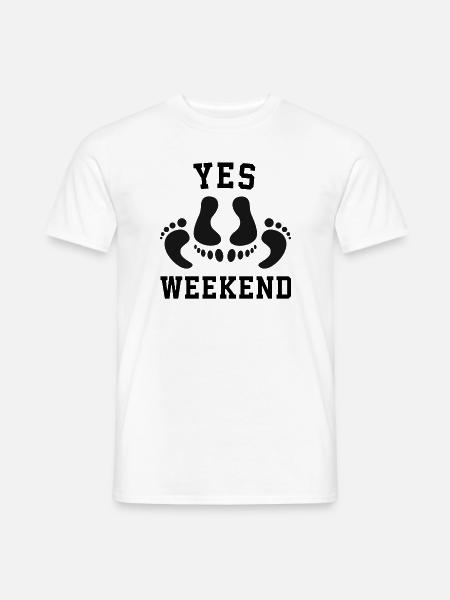 Füße Erotischer Frecher Spruch Geschenkidee - Männer T-Shirt - Weiß