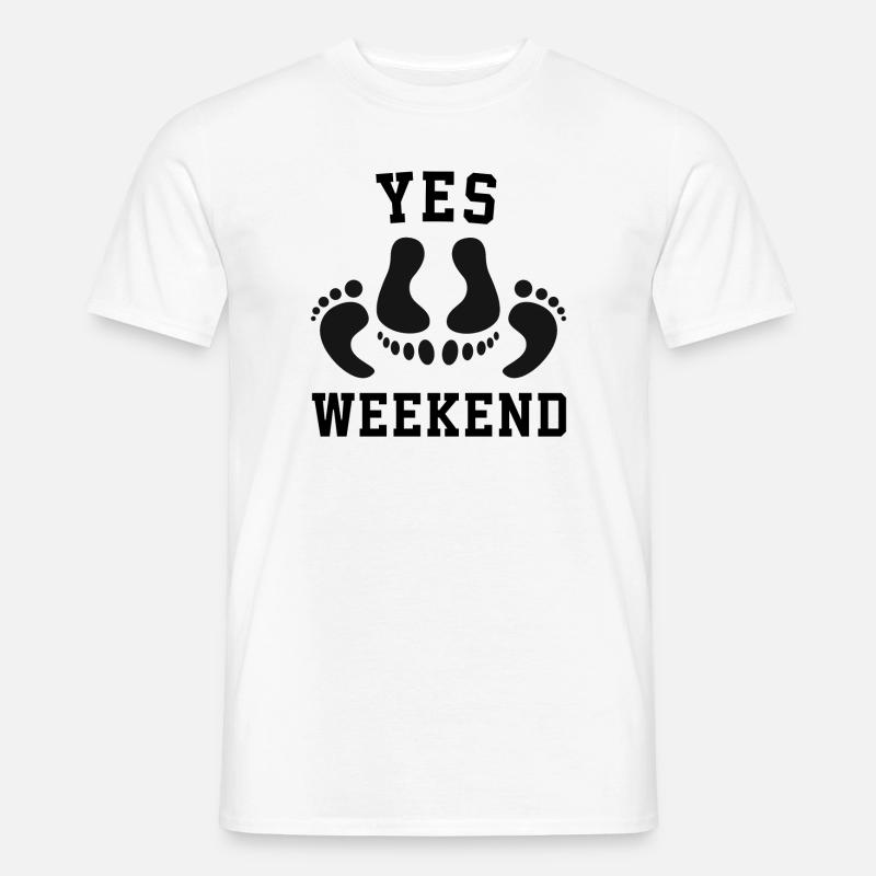 Füße Erotischer Frecher Spruch Geschenkidee - Männer T-Shirt - Weiß