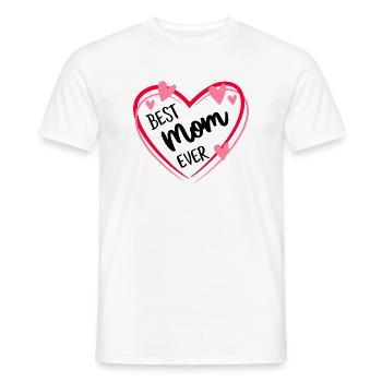 Cadeau de fête des mères pour femmes Meilleure maman de tous les temps - T-shirt homme - blanc - Devant - AI Model Male 178 dark (178cm)