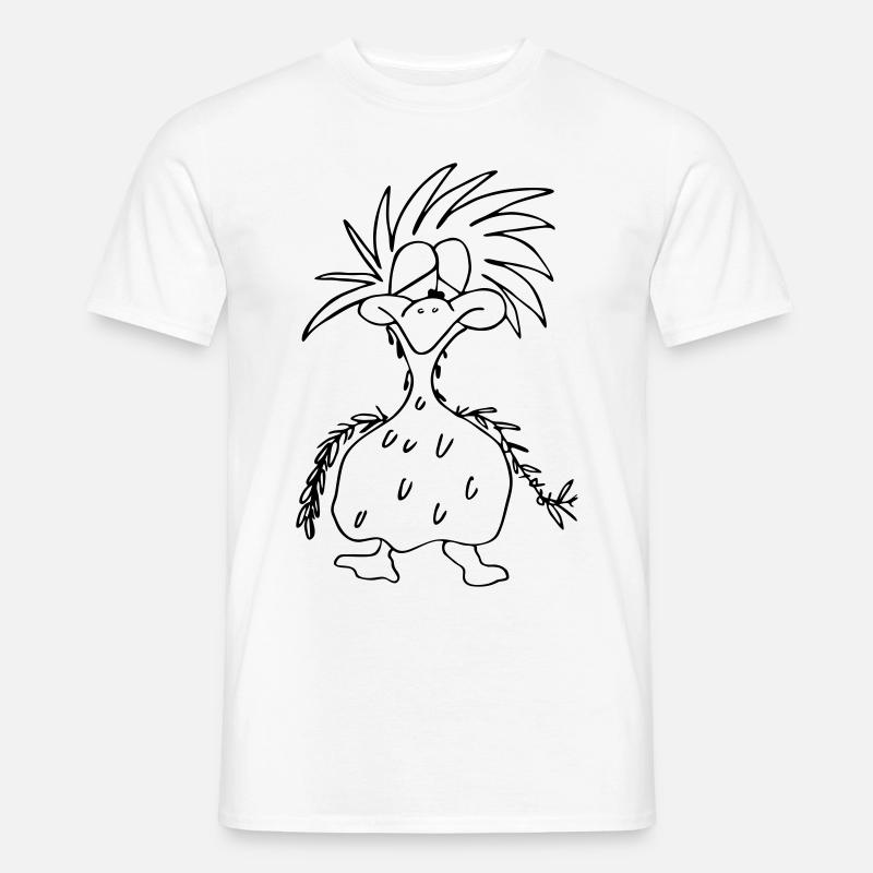 zerzauselter Vogel - Männer T-Shirt - Weiß