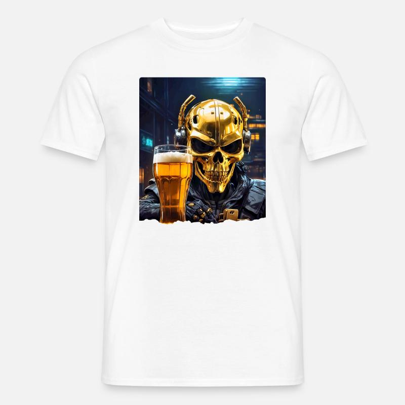 Bier Skull 0.3 - Männer T-Shirt - Weiß