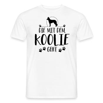Die mit Koolie geht Hunde Hund Wilsigns - Männer T-Shirt - Weiß - Vorne - AI Model Male 178 dark (178cm)