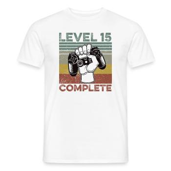 15ème anniversaire 15 ans Level Complete 2006 Gamer - T-shirt homme - blanc - Devant - AI Model Male 178 dark (178cm)