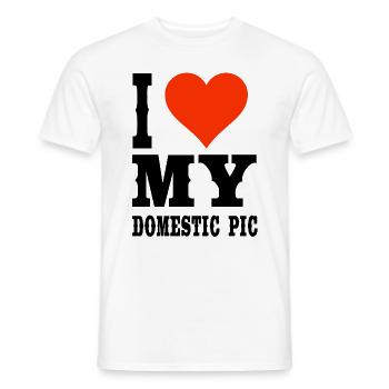 Ich liebe mein Hausschwein T-Shirt - Männer T-Shirt - Weiß - Vorne - AI Model Male 178 dark (178cm)
