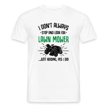 Lustige Rasenmäher Rasen mähen Rasenpfleger - Männer T-Shirt - Weiß - Vorne - AI Model Male 178 dark (178cm)