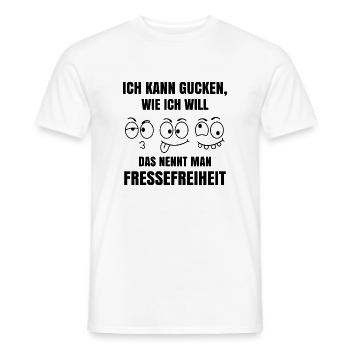 Fressefreiheit Tier Gesichtsausdruck Motiv - Männer T-Shirt - Weiß - Vorne - AI Model Male 178 dark (178cm)