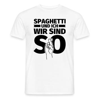 Spaghetti und ich wir sind so - Männer T-Shirt - Weiß - Vorne - AI Model Male 178 dark (178cm)