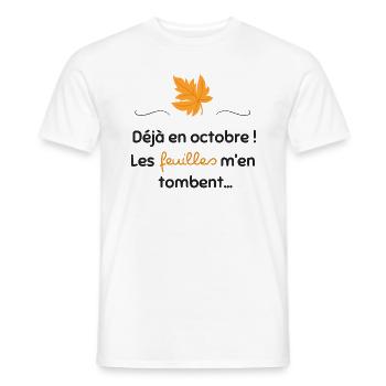 Déjà en octobre ! | Cadeau - T-shirt homme - blanc - Devant - AI Model Male 178 dark (178cm)