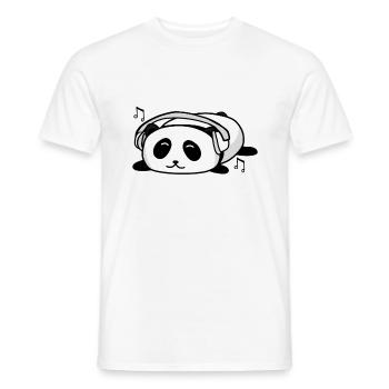 Panda Music Panda Headphone Cute Gift - Men's T-Shirt - white - Front - AI Model Male 178 dark (178cm)