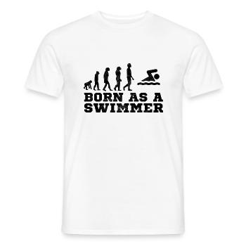 Born As A Swimmer Evolution Breaststroke Swimming - Men's T-Shirt - white - Front - AI Model Male 178 dark (178cm)