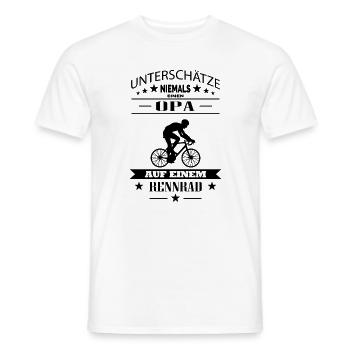Unterschätze niemals Opa auf einem Rennrad Bike - Männer T-Shirt - Weiß - Vorne - AI Model Male 178 dark (178cm)