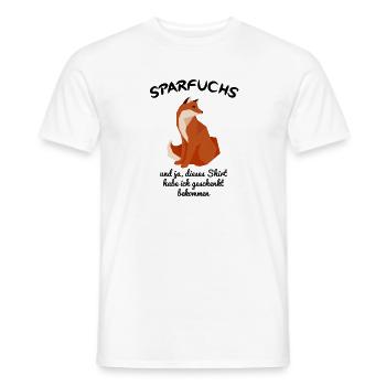 Fuchs Fox - Sparfuchs - Sparen Sparer Spruch - Männer T-Shirt - Weiß - Vorne - AI Model Male 178 dark (178cm)