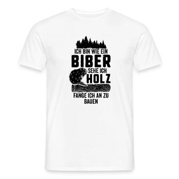 Schreiner Holz Biber Bauherr Tischler Zimmermann - Männer T-Shirt - Weiß - Vorne - AI Model Male 178 dark (178cm)