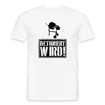 Hausbau Betoniert Wird Handwerker Betonmischer - Männer T-Shirt - Weiß - Vorne - AI Model Male 178 dark (178cm)