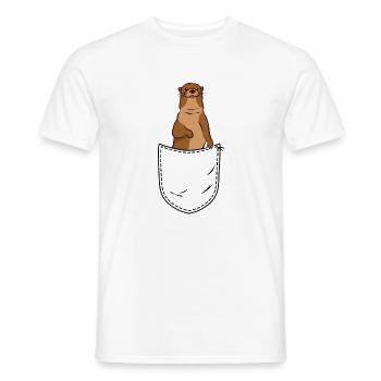 Otter Bag Sea Otter Weasel Belly Bag - Men's T-Shirt - white - Front - AI Model Male 178 dark (178cm)