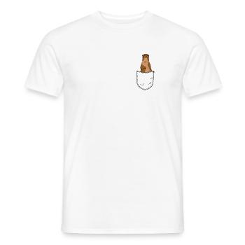 Otter Bag Sea Otter Weasel Breast Pocket - Men's T-Shirt - white - Front - AI Model Male 178 dark (178cm)