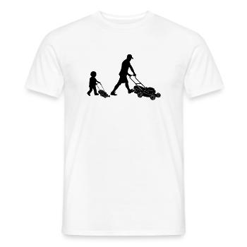 Rasenmäher Rasenmähen Papa Sohn Geschenkidee - Männer T-Shirt - Weiß - Vorne - AI Model Male 178 dark (178cm)