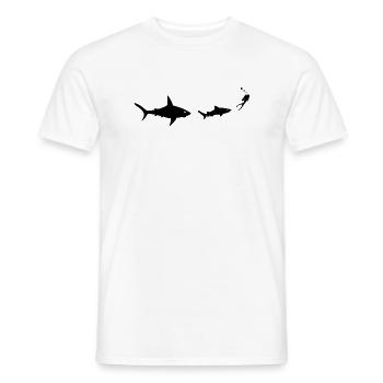 Diving Megalodon Shark Diver Meg Shark Diver - Men's T-Shirt - white - Front - AI Model Male 178 dark (178cm)